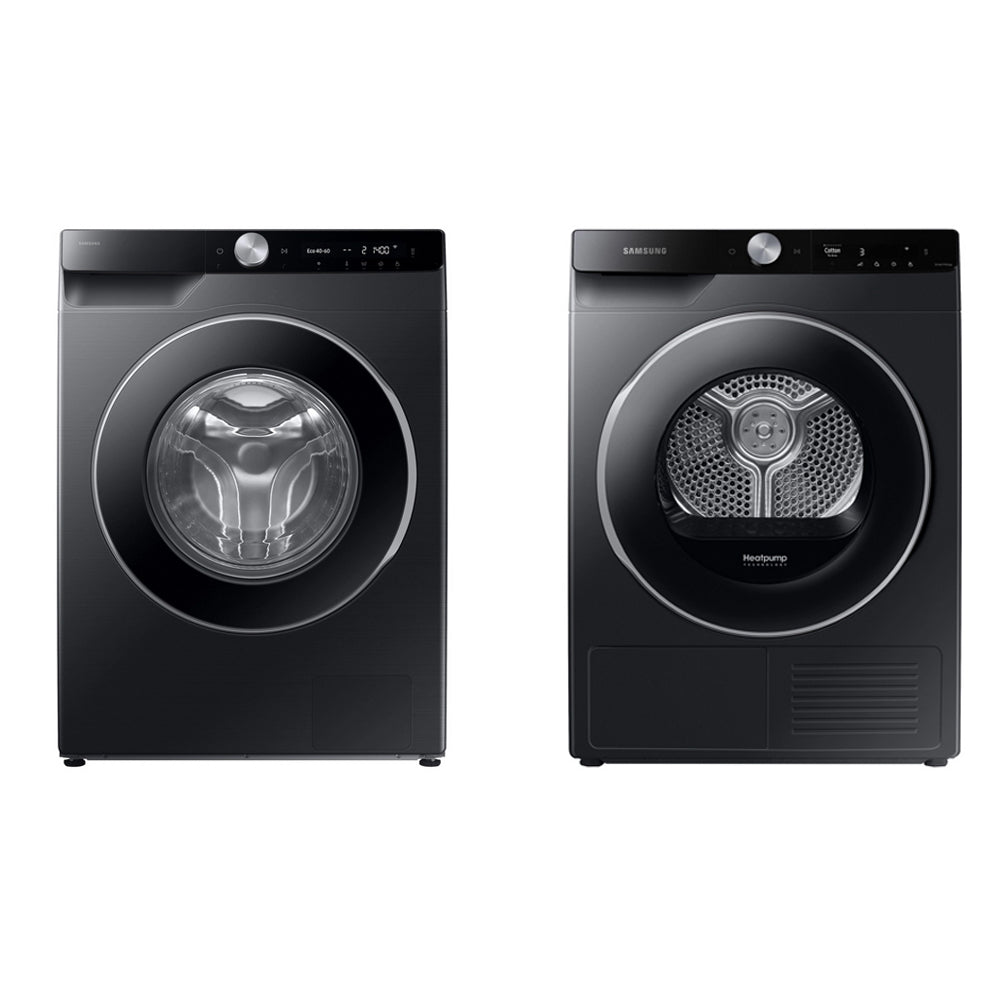 Samsung Series 6 AI Energy WW11DG6B25LBU1 11kg 1400rpm Washing Machine and Series 6 DV90T6240LBS1 Tumble Dryer Black