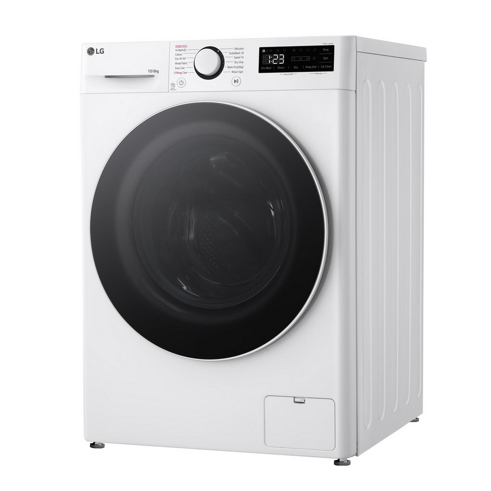 LG Series 4 Pro AI Direct Drive FWY706WWTN1 10kg/6kg 1400 Spin Washer Dryer White - A/D Rated