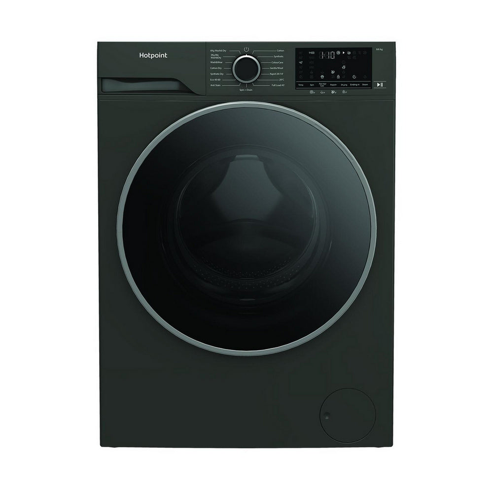 Hotpoint HBD8680GANTISTAINUK 8+6kg 1400 Spin Freestanding Washer Dryer Black