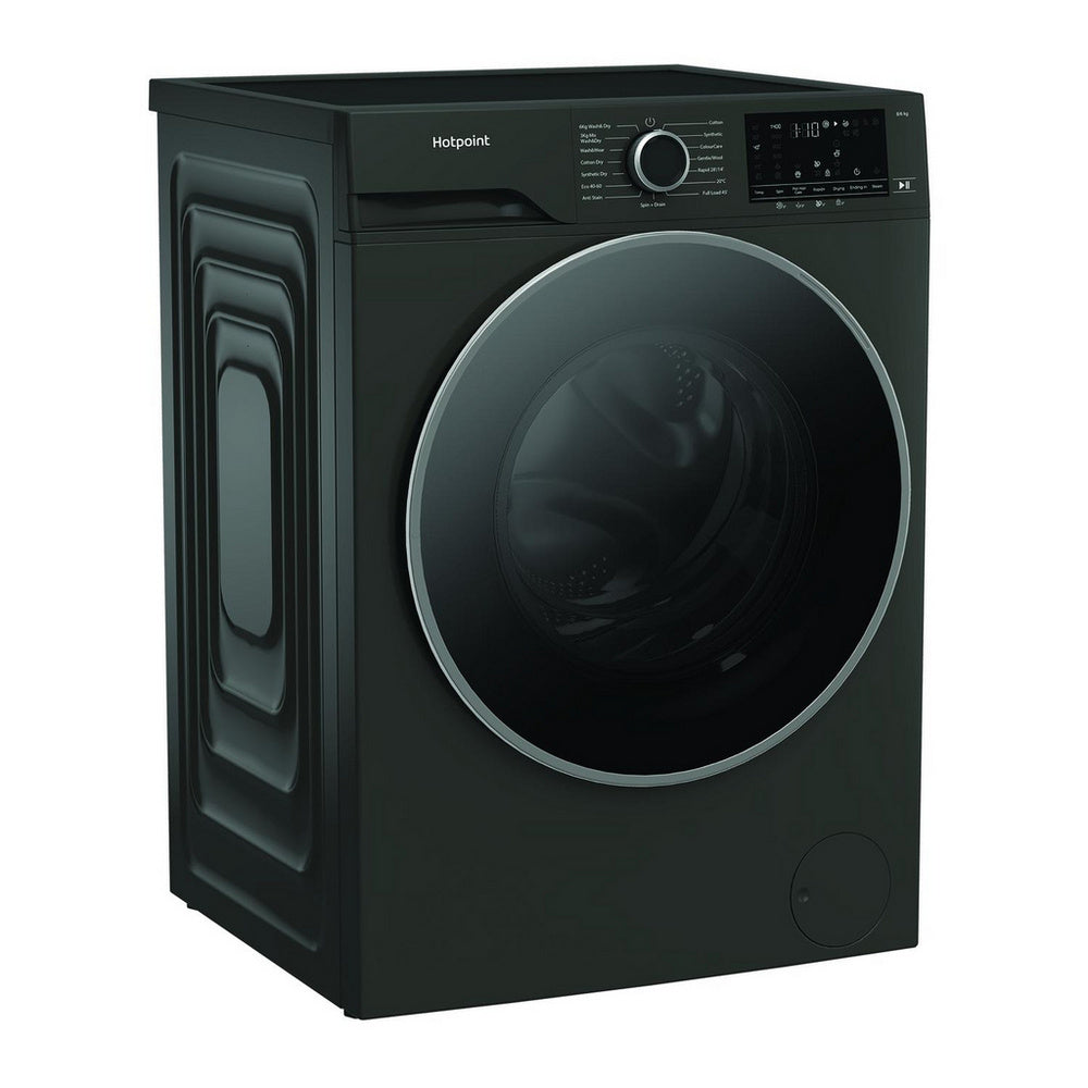 Hotpoint HBD8680GANTISTAINUK 8+6kg 1400 Spin Freestanding Washer Dryer Black