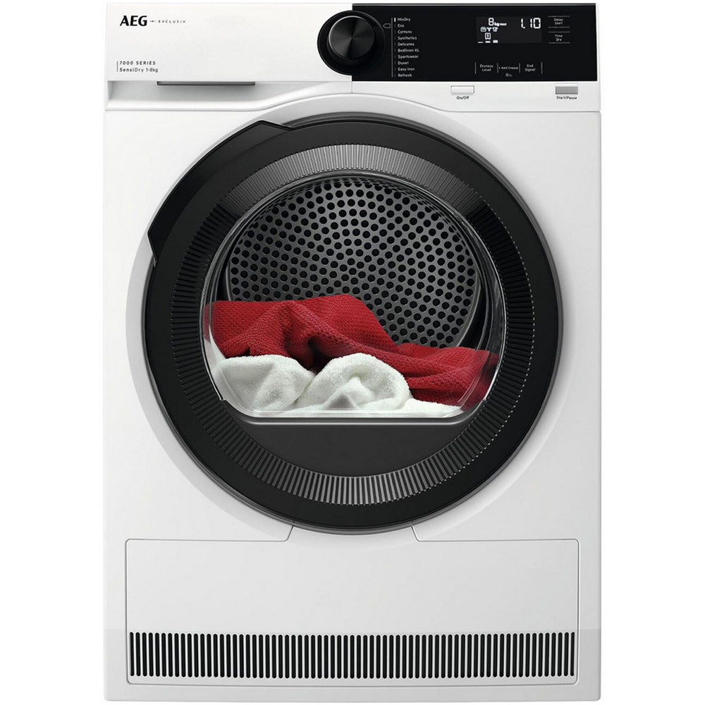 AEG Series 7000 TR728CT4B SensiDry 8kg Freestanding Heat Pump Tumble Dryer White