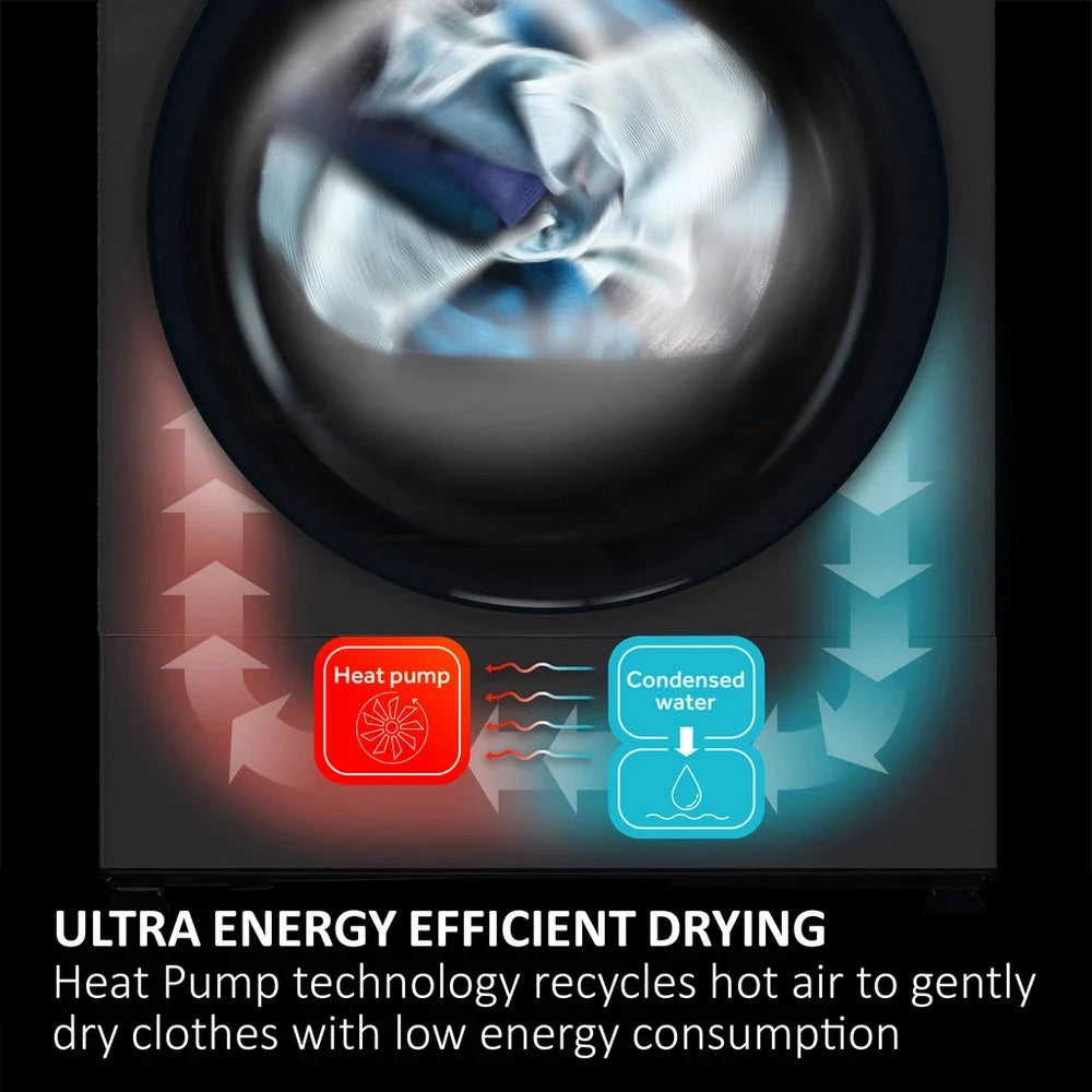 Haier HD80-D357U1-UK 8kg Freestanding Heat Pump Tumble Dryer White - D Rated
