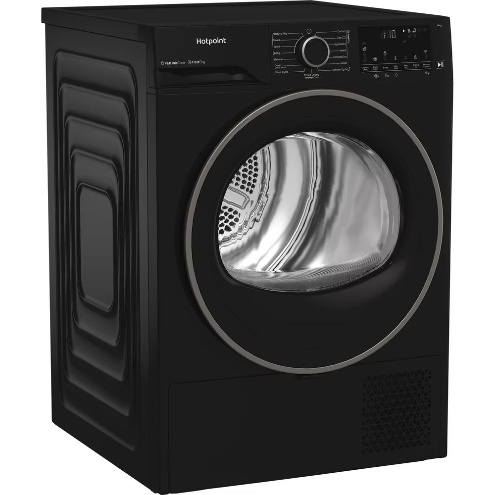 Hotpoint CHD94MBBSUK 9kg Heat Pump Tumble Dryer with HomeWhiz Black
