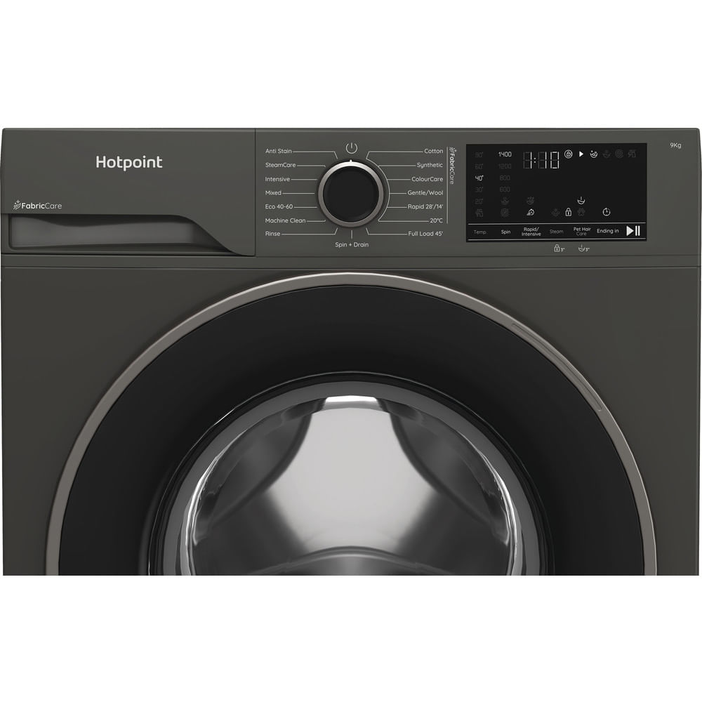 Hotpoint HB 93G CARE UK Freestanding 9kg 1400rpm Washing Machine with PetHairCare Grey HB93GCAREUK