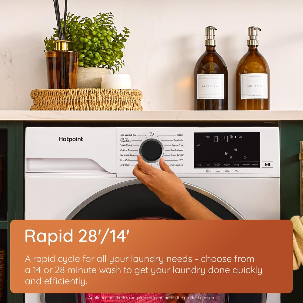 Hotpoint HBD9681ANTISTAINUK 9+6kg 1400 Spin Freestanding Washer Dryer White