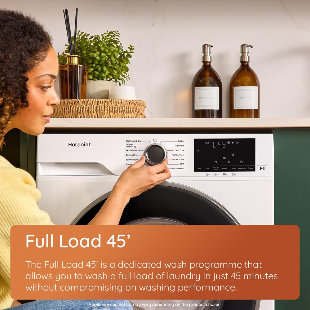 Hotpoint HBD9681ANTISTAINUK 9+6kg 1400 Spin Freestanding Washer Dryer White