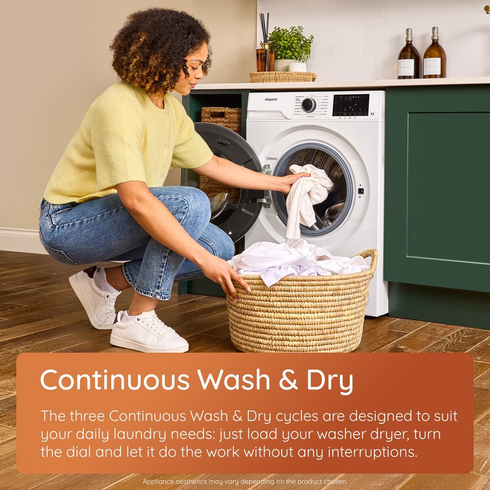 Hotpoint HBD9681ANTISTAINUK 9+6kg 1400 Spin Freestanding Washer Dryer White
