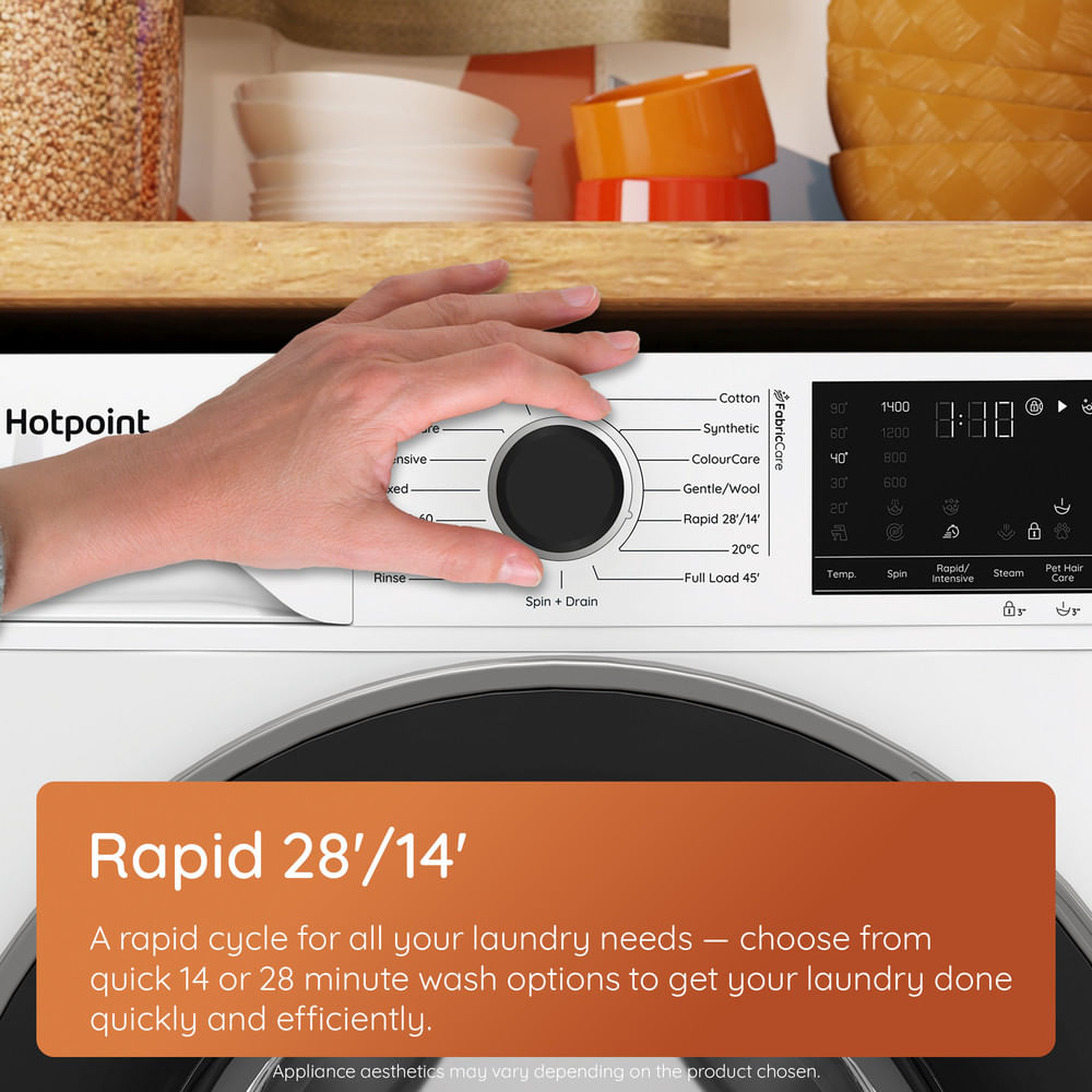 Hotpoint HP 105GA CARE UK Freestanding 10kg 1400rpm Washing Machine With AutoDose Graphite HP105GACARE