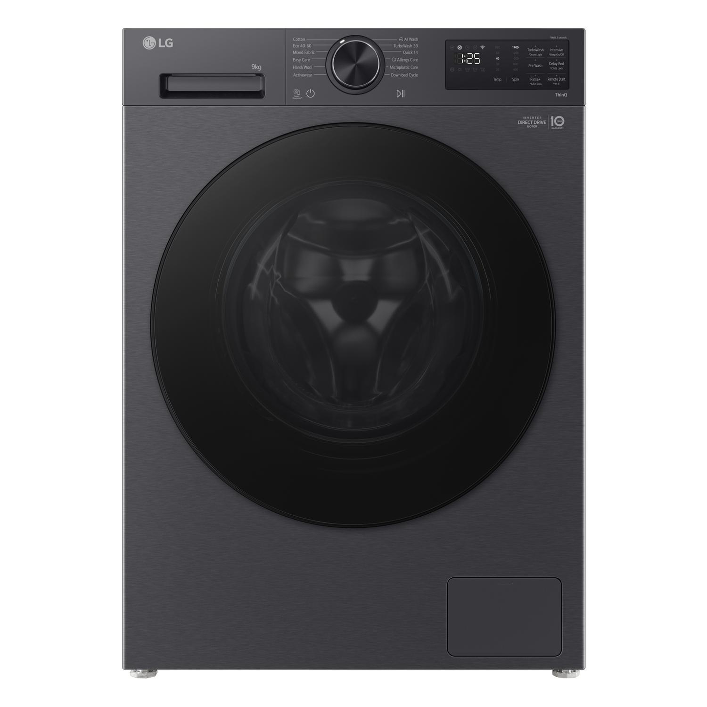 LG Series 3 Counter-Depth MAX F2X50S9TBB 9kg 1200 Spin Washing Machine Black - A Rated