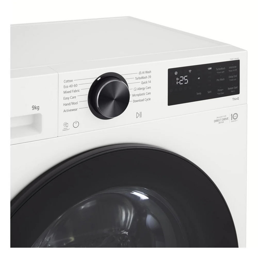 LG Series 3 Counter-Depth MAX F2X50S9TWB 9kg 1200 Spin Washing Machine White - A Rated