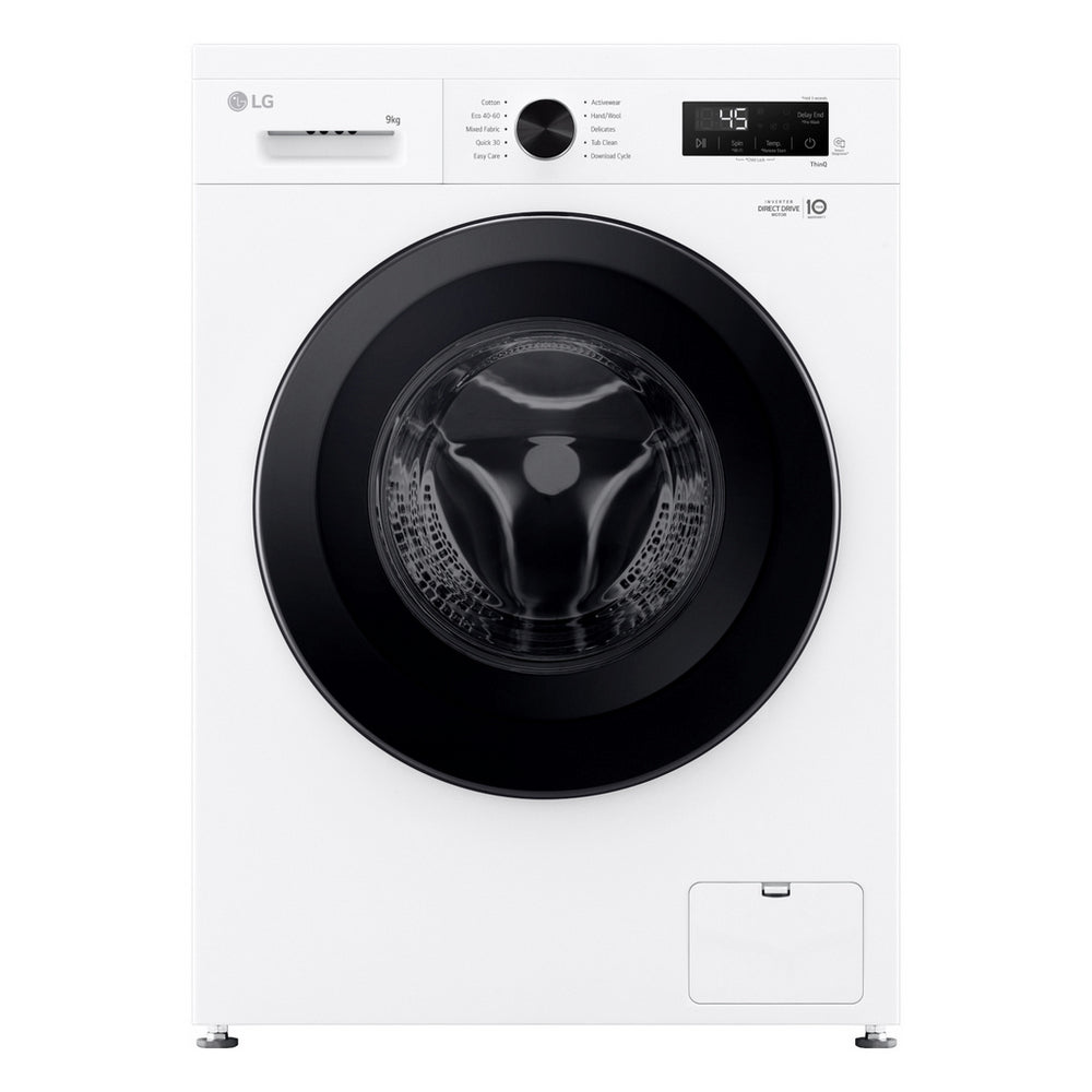 LG Series 2 Direct Drive F4X1009NWK 9kg 1400 Spin Washing Machine White - A Rated