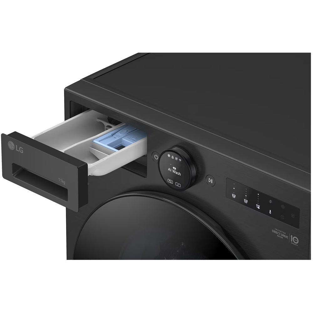 LG Series 7 AI Direct Drive F4X7011TBB 11 kg 1400 Spin Washing Machine Matte Black - A Rated
