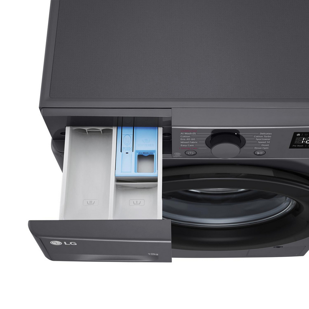 LG Series 4 AI Direct Drive F4Y510GBLN1 10kg 1400 Spin Washing Machine Slate Grey - A Rated