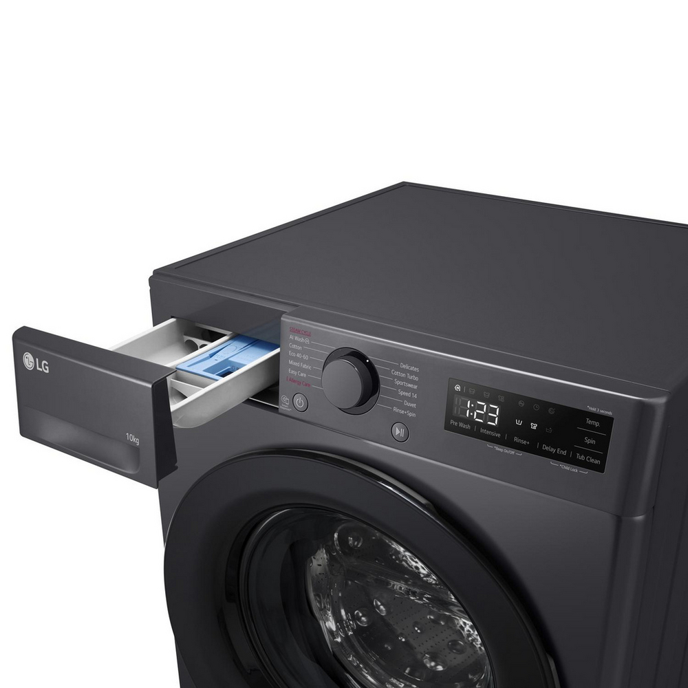 LG Series 4 AI Direct Drive F4Y510GBLN1 10kg 1400 Spin Washing Machine Slate Grey - A Rated