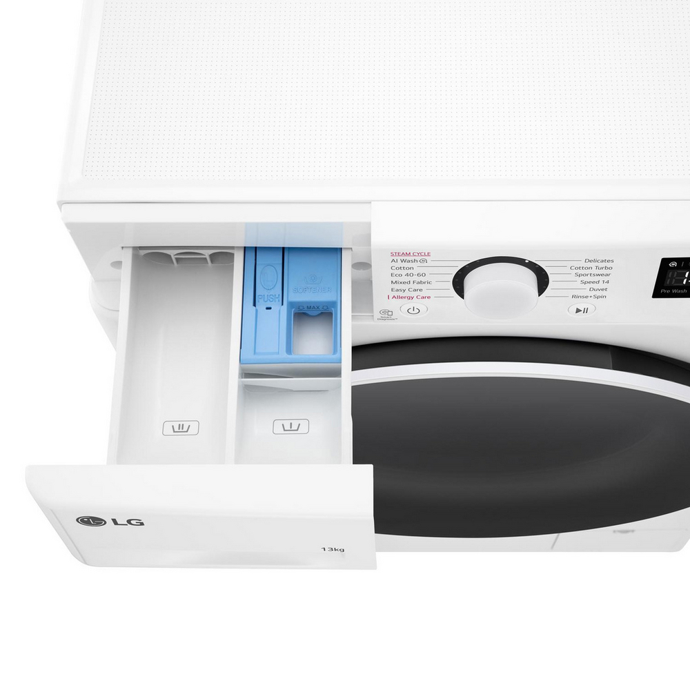LG Series 4 AI Direct Drive F4Y513WWLN1 13kg 1400 Spin Washing Machine White - A Rated