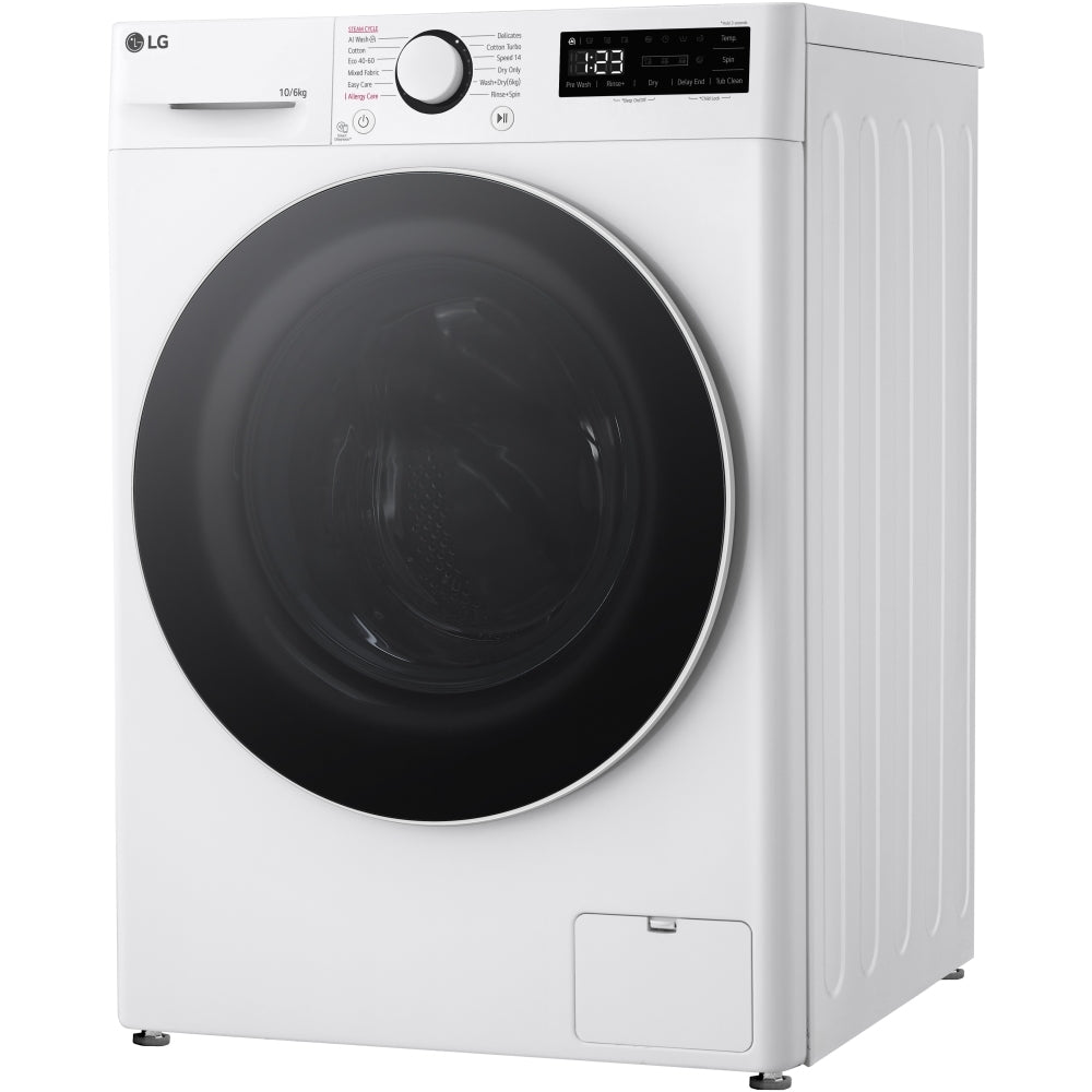 LG Series 4 FWY606WWLN1 AI Direct Drive 10kg Wash 6kg Dry 1400 Spin Washer Dryer - White