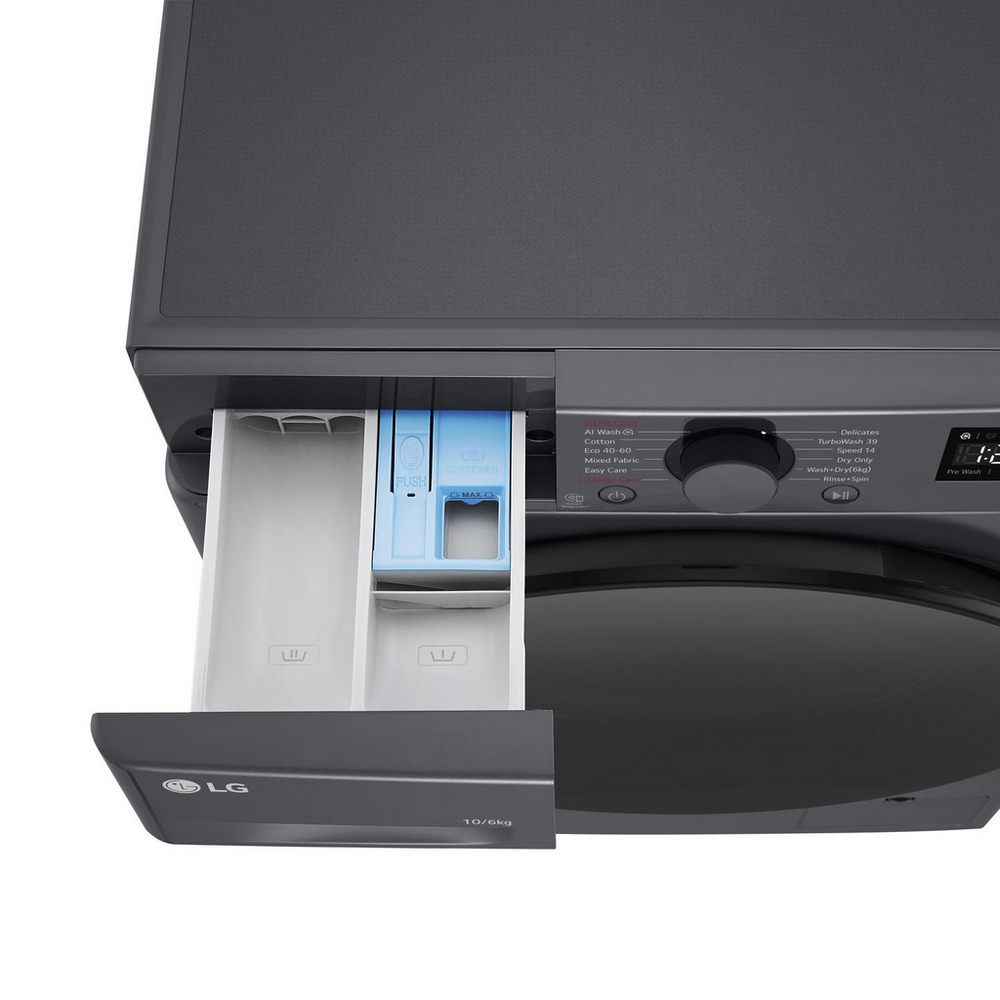 LG Series 4 Pro AI Direct Drive FWY706GBTN1 10kg/6kg 1400 Spin Washer Dryer Slate Grey - A/D Rated