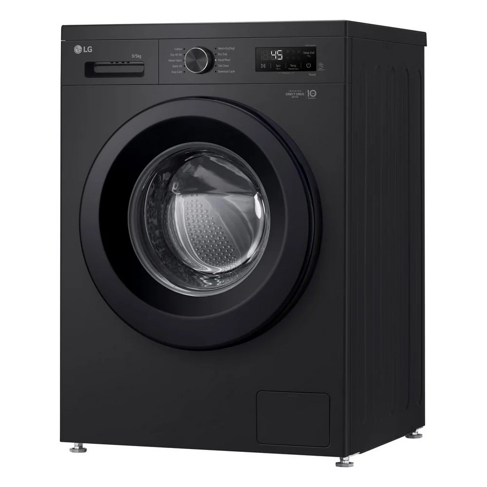 LG Series 2 Direct Drive W4X1095NNK 9kg/5kg 1400 Spin Washer Dryer Onyx Black - A/E Rated