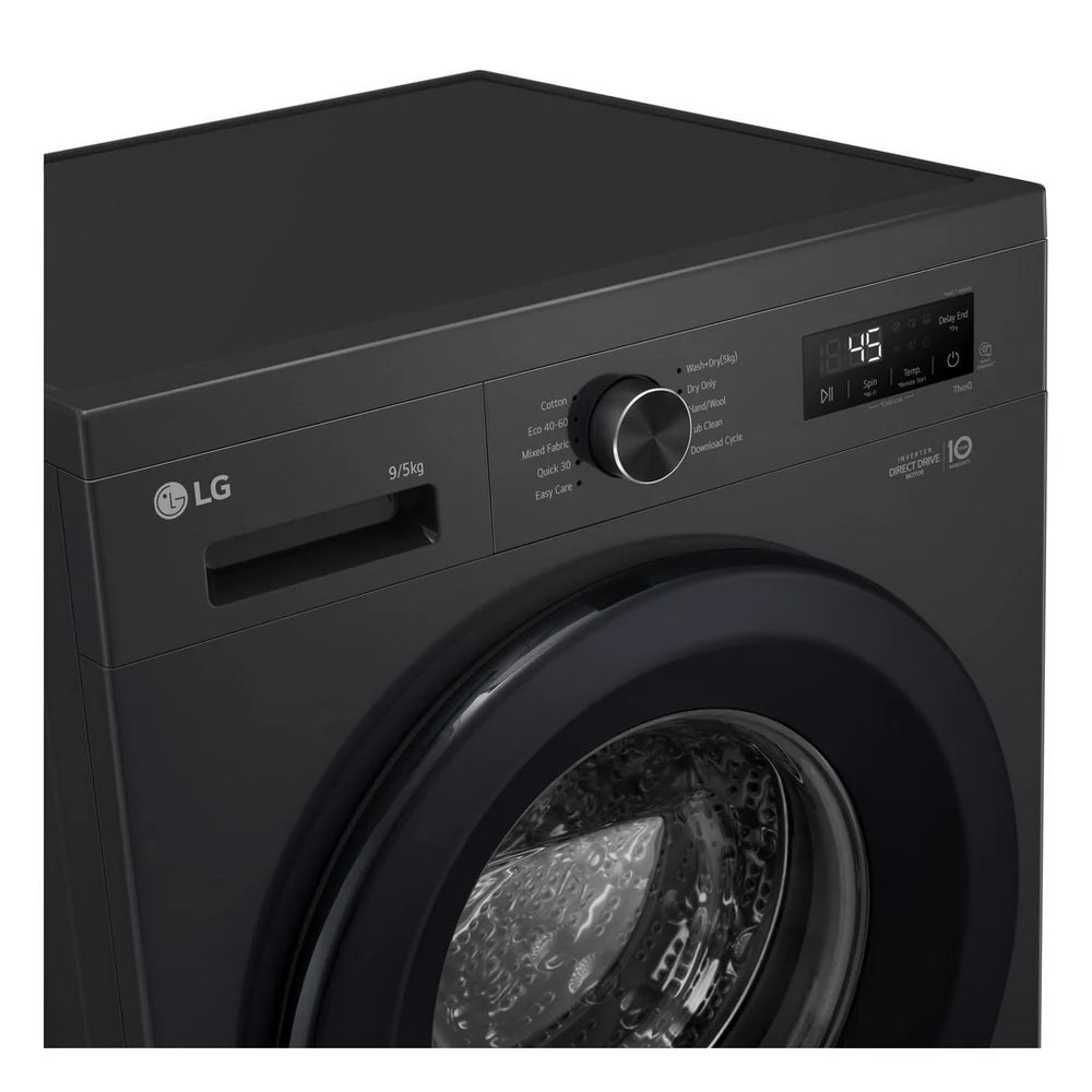 LG Series 2 Direct Drive W4X1095NNK 9kg/5kg 1400 Spin Washer Dryer Onyx Black - A/E Rated