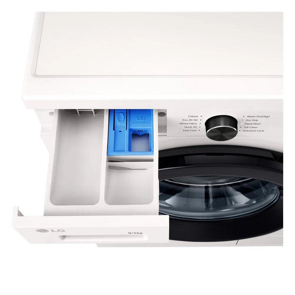 LG Series 2 Direct Drive W4X1095NWK 9kg/5kg 1400 Spin Washer Dryer White - A/E Rated