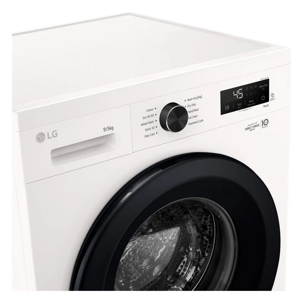 LG Series 2 Direct Drive W4X1095NWK 9kg/5kg 1400 Spin Washer Dryer White - A/E Rated