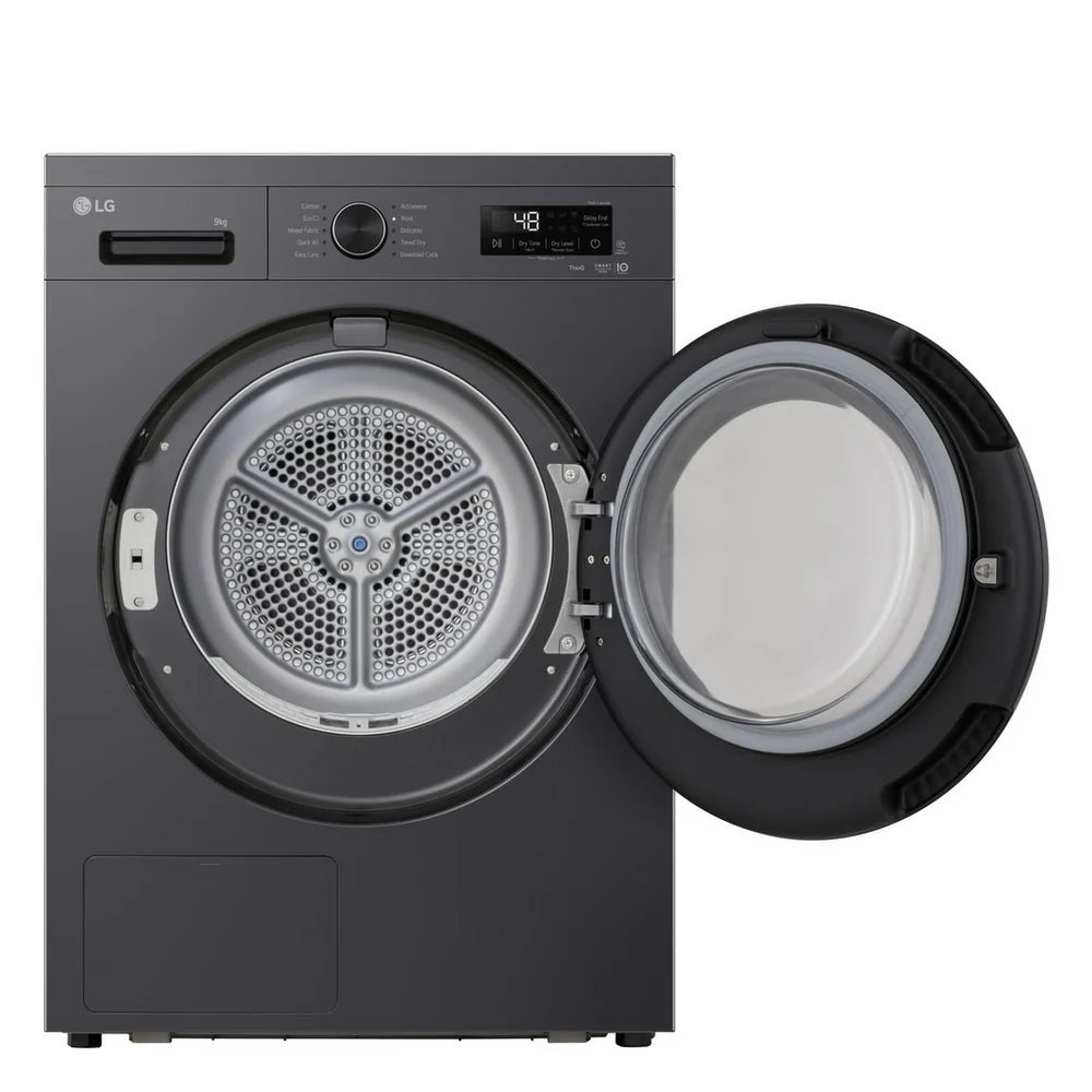 LG Series 2 ThinQ RHX1009NMK 9kg Heat Pump Tumble Dryer Grey - A+++ Rated