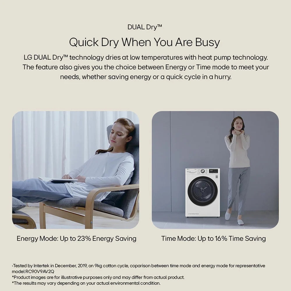 LG Series 4 ThinQ FDV709GN 9kg Dual Inverter Heat Pump Tumble Dryer Grey - A++ Rated