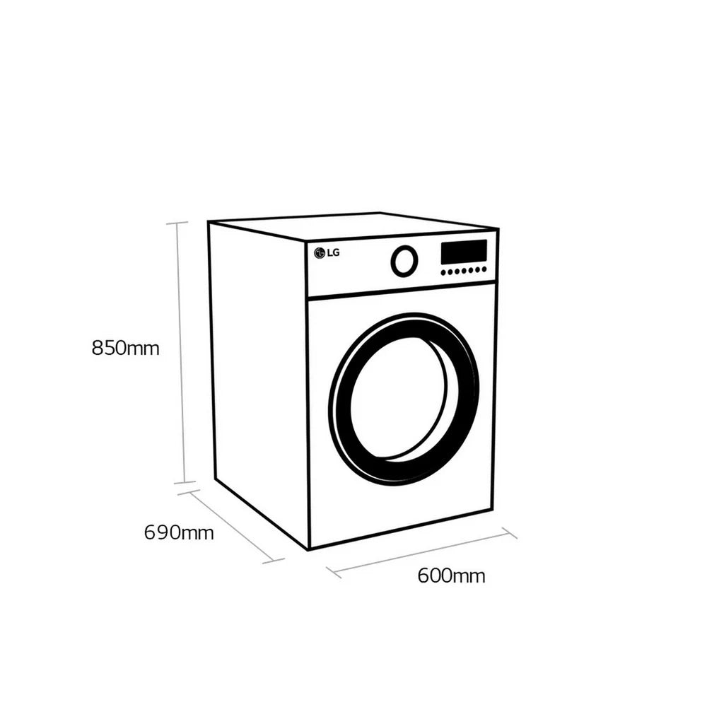 LG Series 4 ThinQ FDV709W 9kg Dual Inverter Heat Pump Tumble Dryer White - A++ Rated