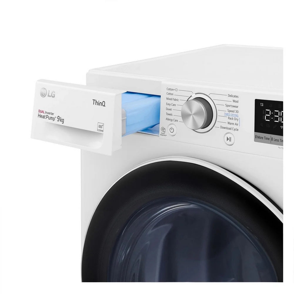 LG Series 4 ThinQ FDV709W 9kg Dual Inverter Heat Pump Tumble Dryer White - A++ Rated