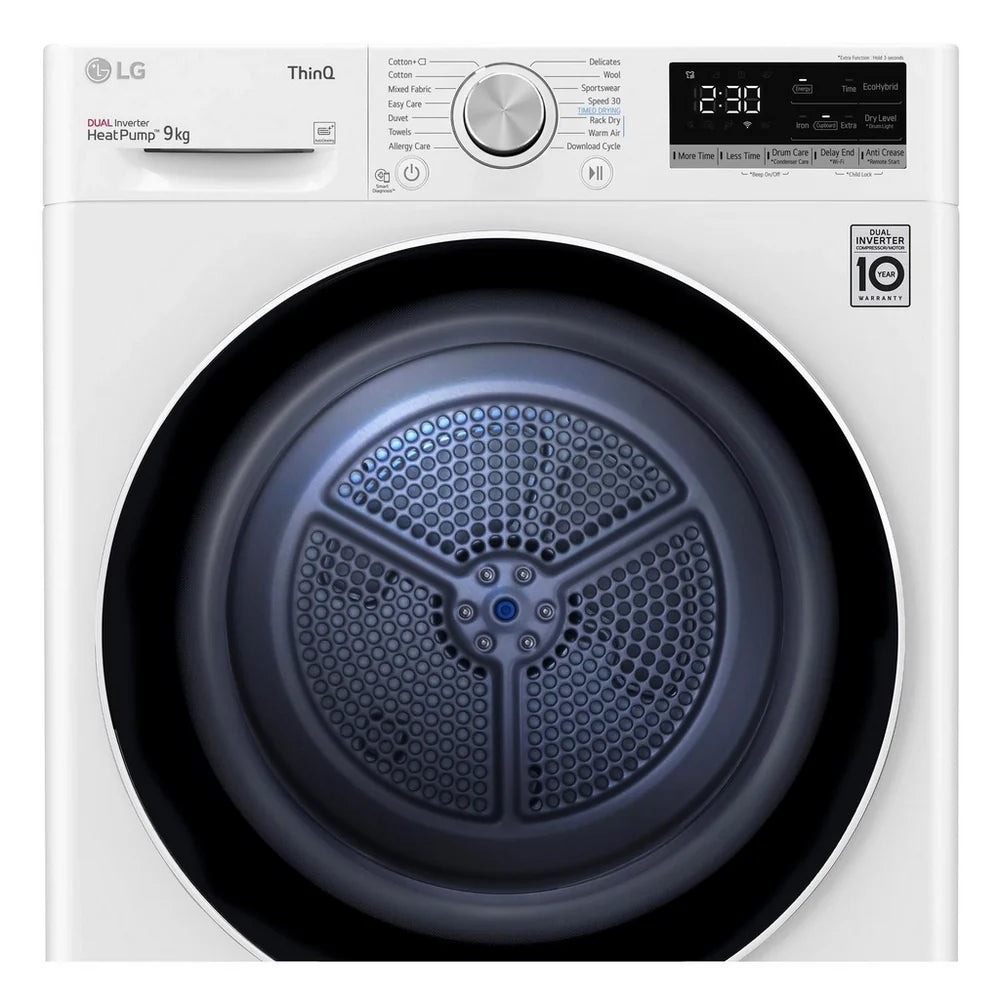 LG Series 4 ThinQ FDV709W 9kg Dual Inverter Heat Pump Tumble Dryer White - A++ Rated