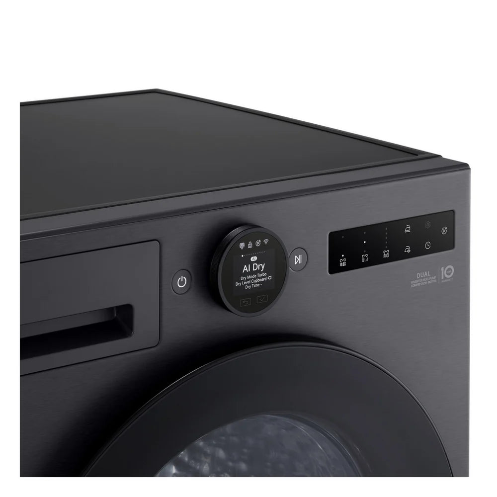 LG Series 7 AI Dry RHX7010TBB 10 kg Heat Pump Tumble Dryer Matte Black - A+++ Rated