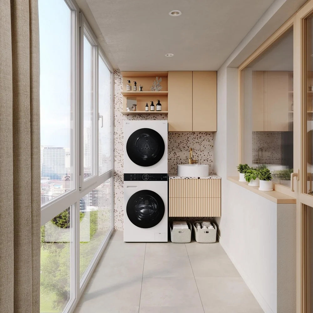 LG WT1210WWF 12kg Wash 10kg Dry 1400 Spin Washer Dryer Tower - White